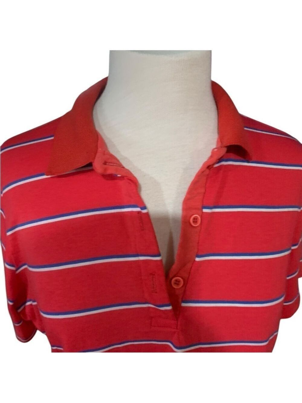 ❤️Vintage 90’s Koret red and blue striped polo with collar - Picture 2 of 7